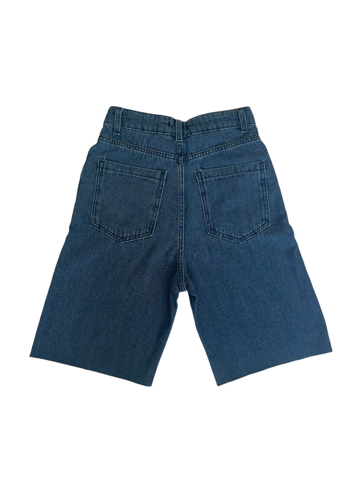 Bermuda Jeans Botão Strass